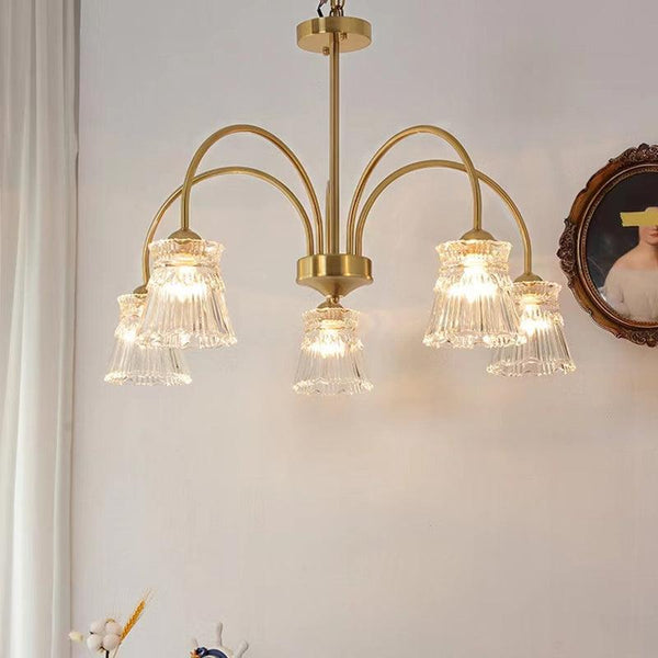 French retro living room glass chandelier