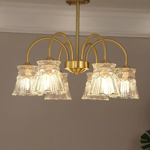 French retro living room glass chandelier