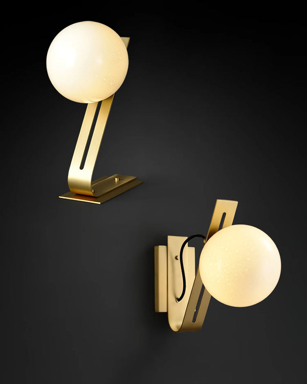 Industrial style desk, brass stand glass table lamp