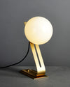 Industrial style desk, brass stand glass table lamp