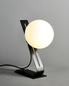 Industrial style desk, brass stand glass table lamp