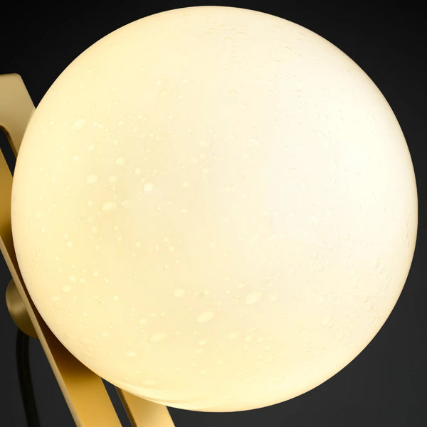 Industrial style desk, brass stand glass table lamp