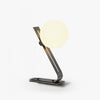 Industrial style desk, brass stand glass table lamp