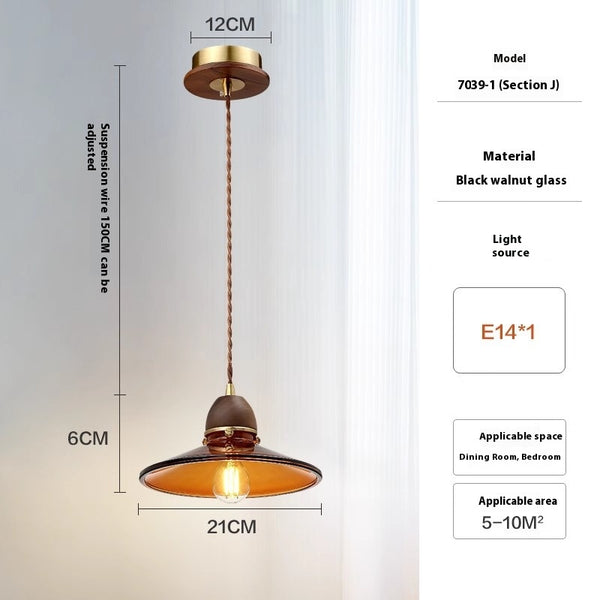 Lustre médiéval en verre de noyer