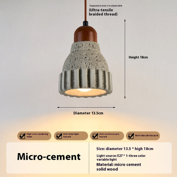 Lustre de restaurant de chevet de chambre à coucher de style wabi-sabi