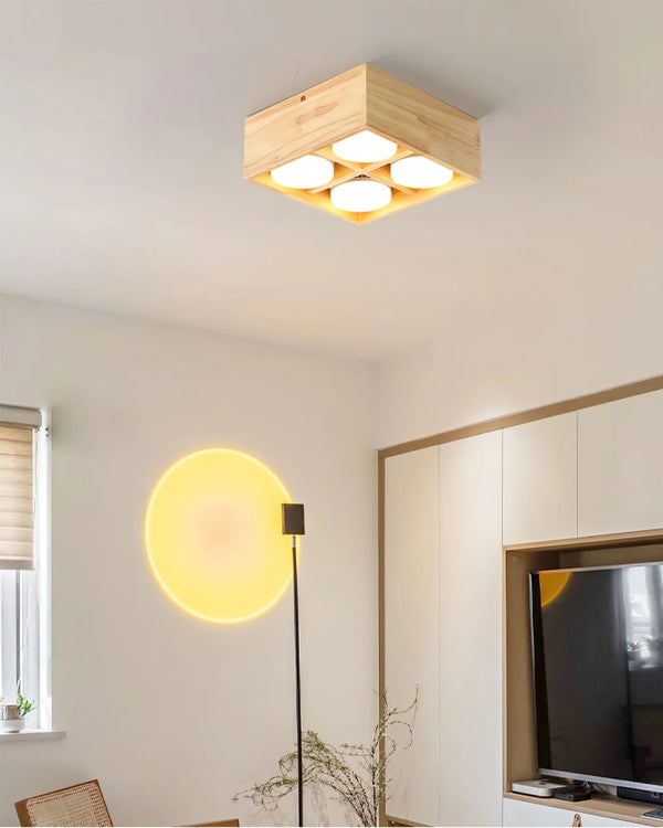 Japanese style wooden corridor ceiling lamp