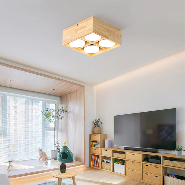 Japanese style wooden corridor ceiling lamp