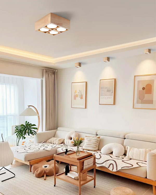 Japanese style wooden corridor ceiling lamp