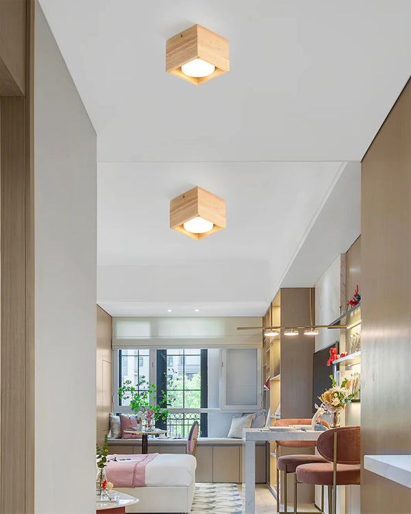 Japanese style wooden corridor ceiling lamp