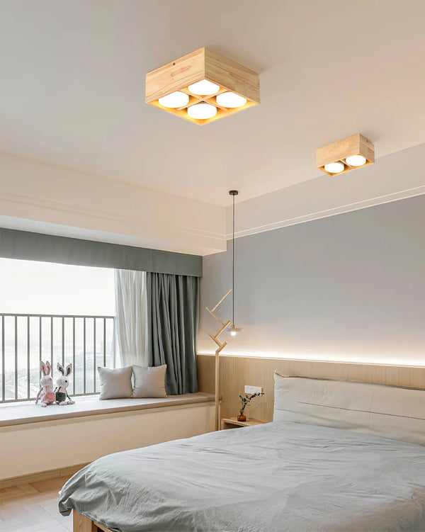 Japanese style wooden corridor ceiling lamp