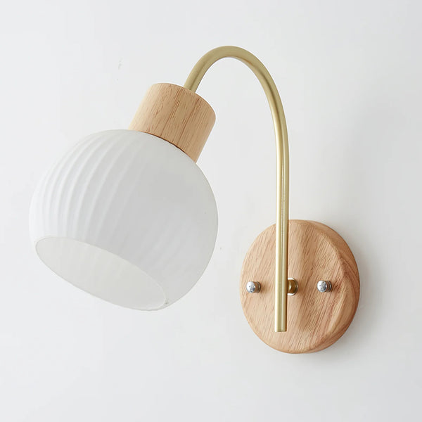 Japanese style wooden wall lamp