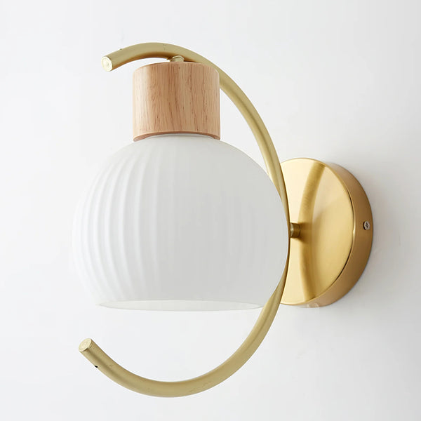Japanese style wooden wall lamp