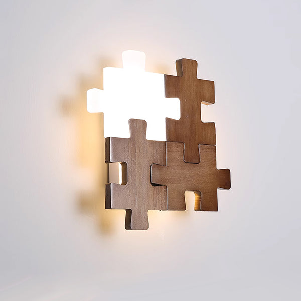 Jigsaw Wooden Wall Light