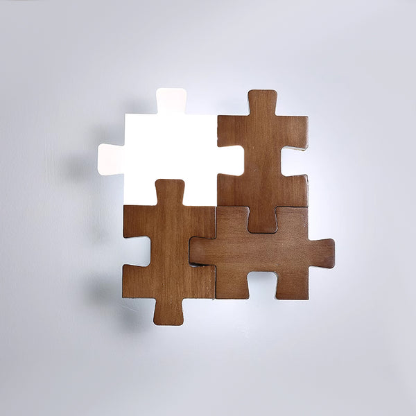 Jigsaw Wooden Wall Light