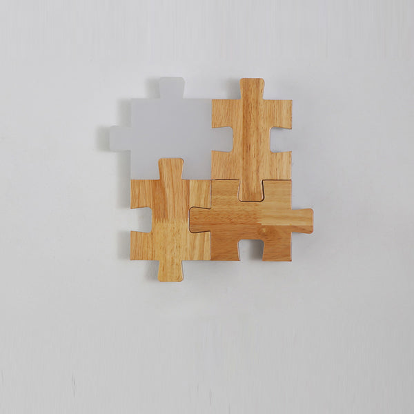 Jigsaw Wooden Wall Light