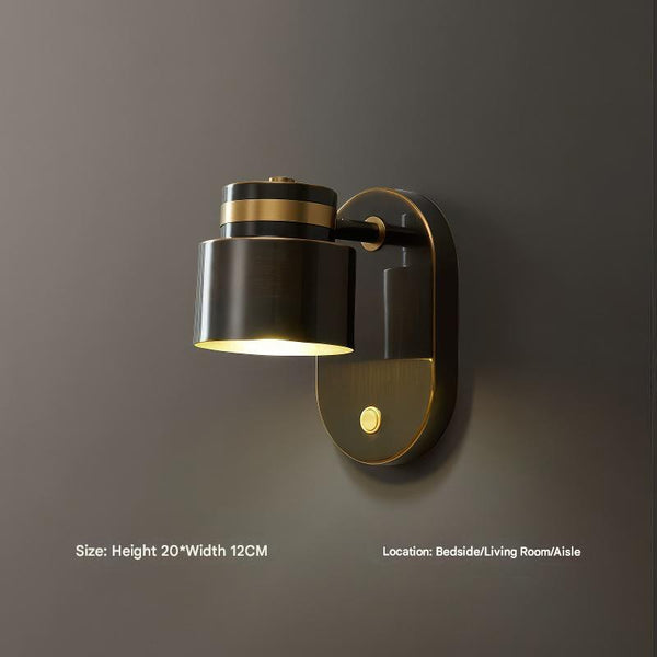 Lampe de chevet murale rotative pour chambre à coucher