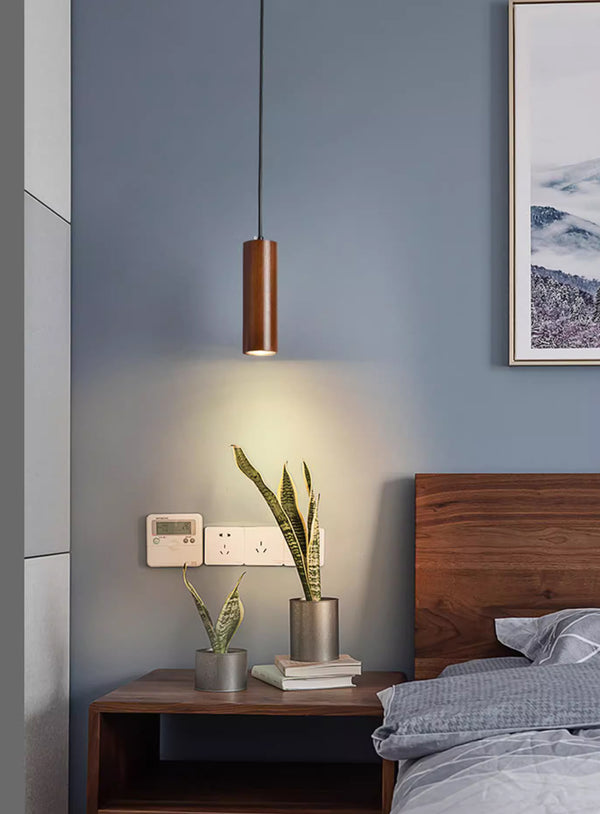 Suspension en bois à long tonneau, salle à manger