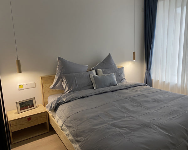 Suspension en bois à long tonneau, salle à manger