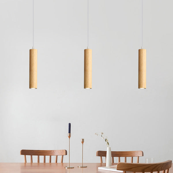 Suspension en bois à long tonneau, salle à manger