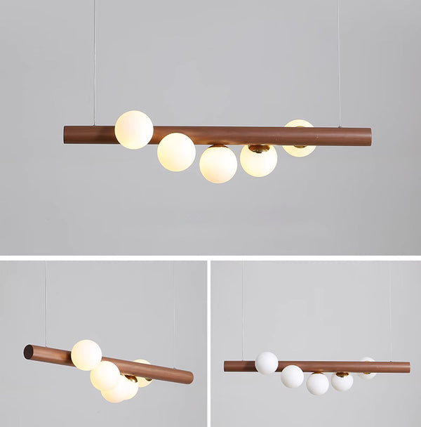 Suspension Magic Beans, lampe à bandes de bois