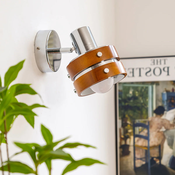 Medieval style solid wood wall lamp