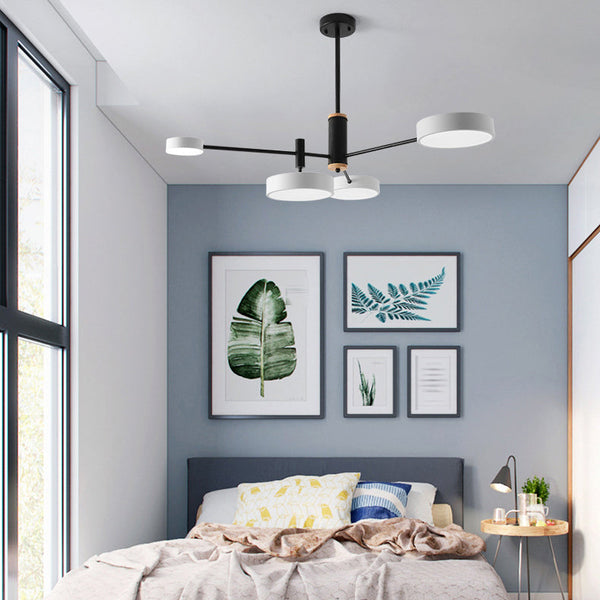 Lustre LED rond en métal