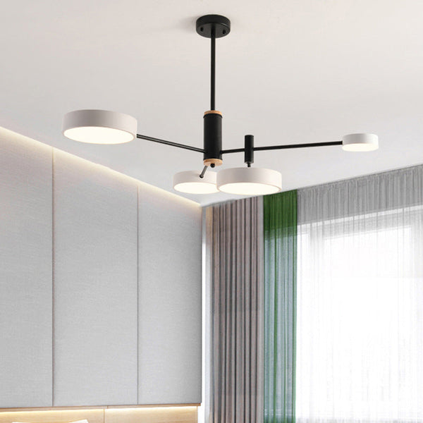 Lustre LED rond en métal