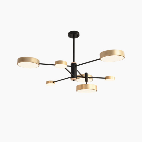 Lustre LED rond en métal