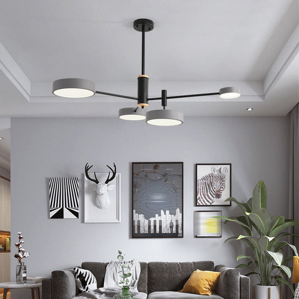 Lustre LED rond en métal