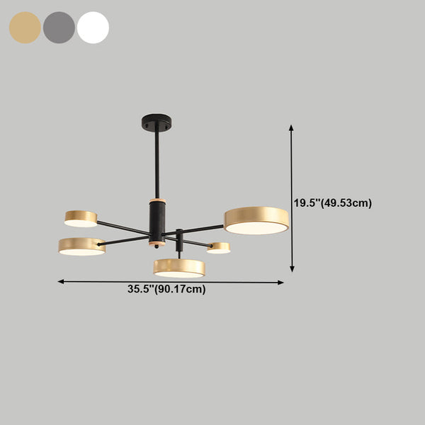 Lustre LED rond en métal