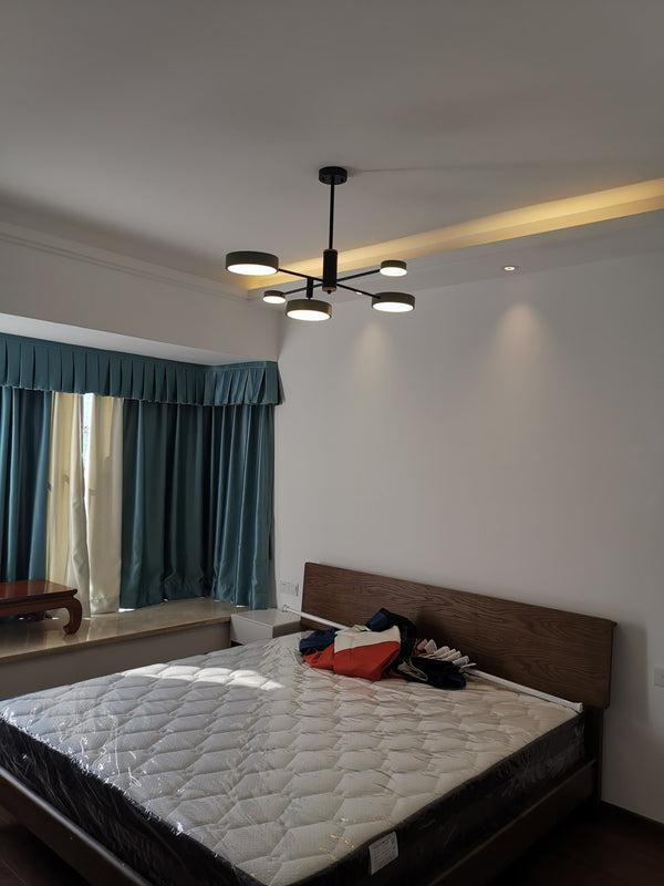 Lustre LED rond en métal