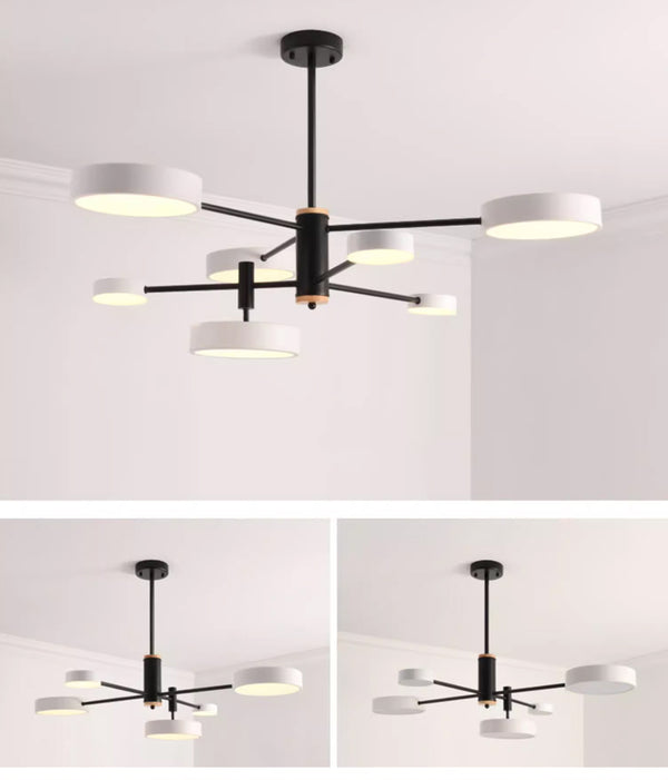 Lustre LED rond en métal