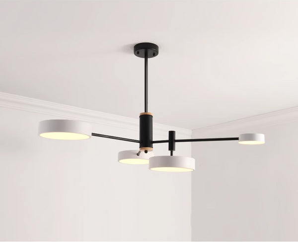 Lustre LED rond en métal