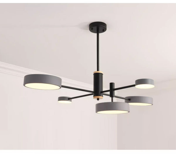 Lustre LED rond en métal