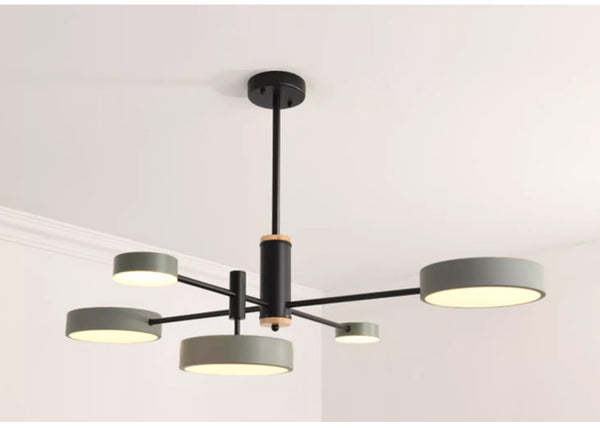 Lustre LED rond en métal