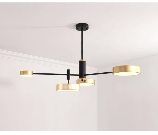 Lustre LED rond en métal