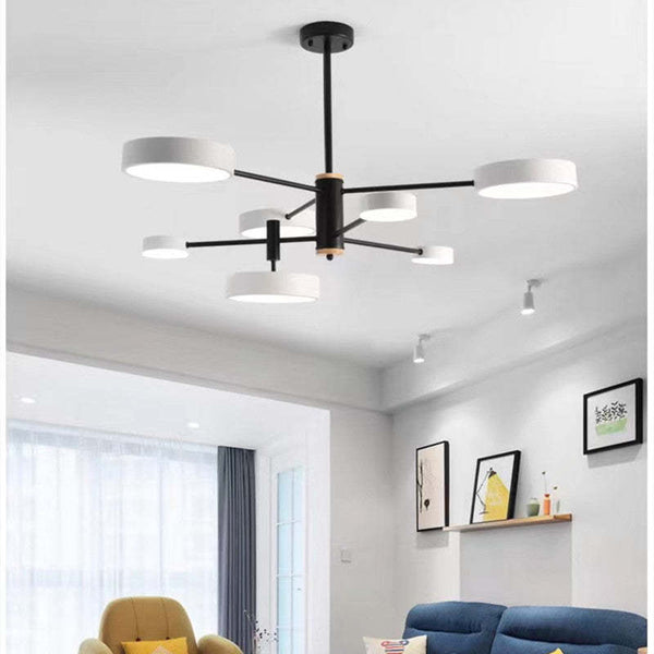 Lustre LED rond en métal