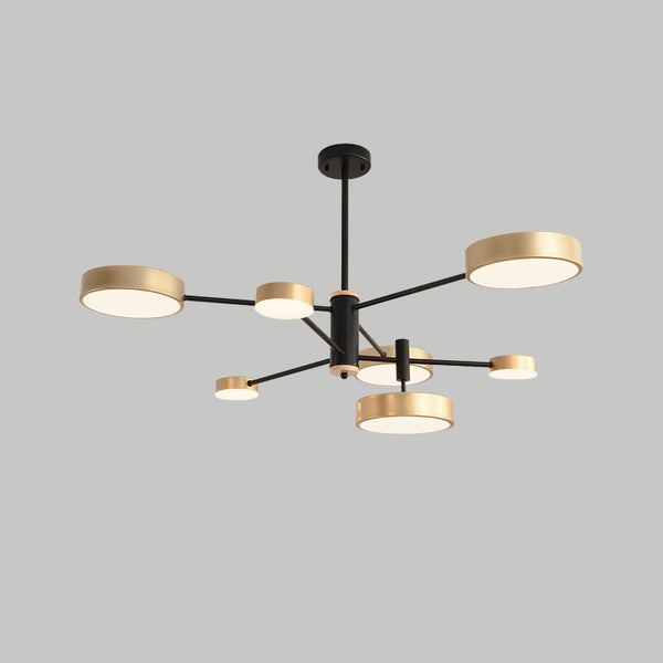 Lustre LED rond en métal