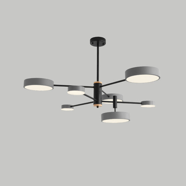 Lustre LED rond en métal