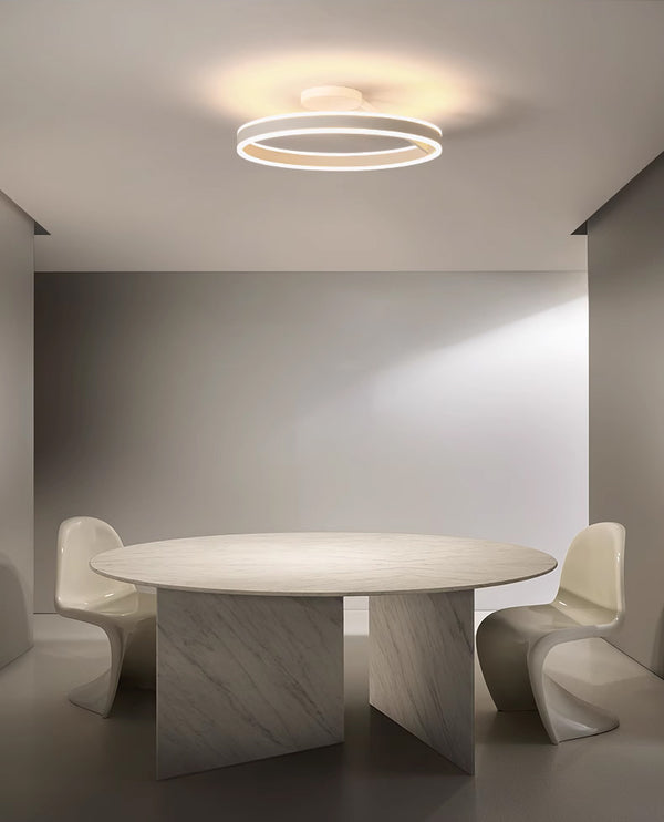 Moderne minimalistische runde Deckenlampe, Weiß & Schwarz