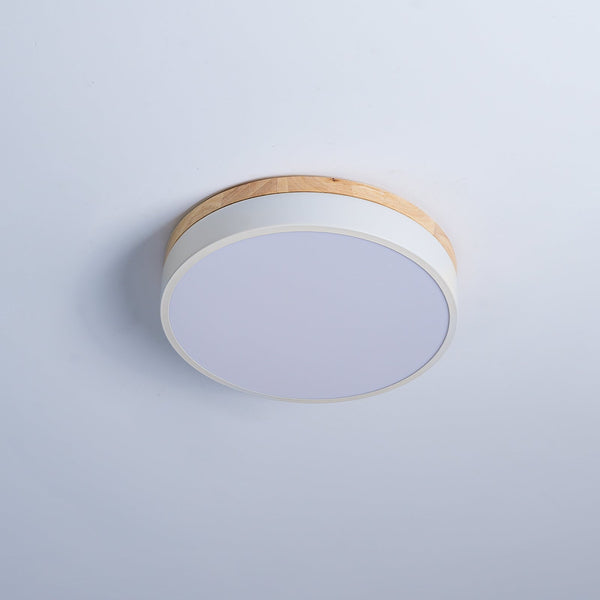 Plafonnier encastré Morandi, métal et bois