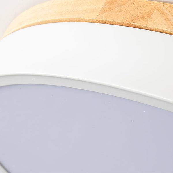 Plafonnier encastré Morandi, métal et bois