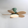 Multi-color petal ceiling fan lamp