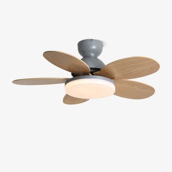 Multi-color petal ceiling fan lamp