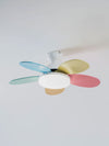 Multi-color petal ceiling fan lamp
