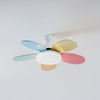 Multi-color petal ceiling fan lamp