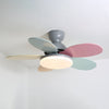 Multi-color petal ceiling fan lamp