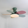 Multi-color petal ceiling fan lamp