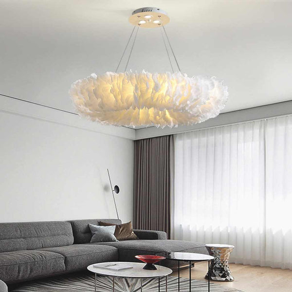Natural feather soft light Pendant light