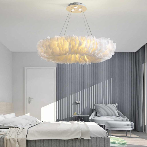 Natural feather soft light Pendant light